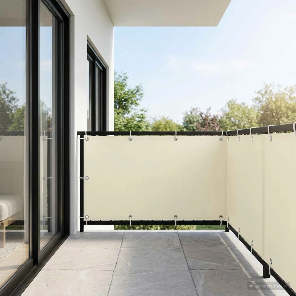 Balkono privatumo ekranas 150 x 400 cm Audinys su PU danga