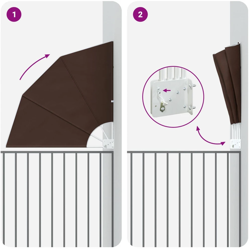 Balkono privatumo ekranas 160 x 160 cm Poliesteris Ruda