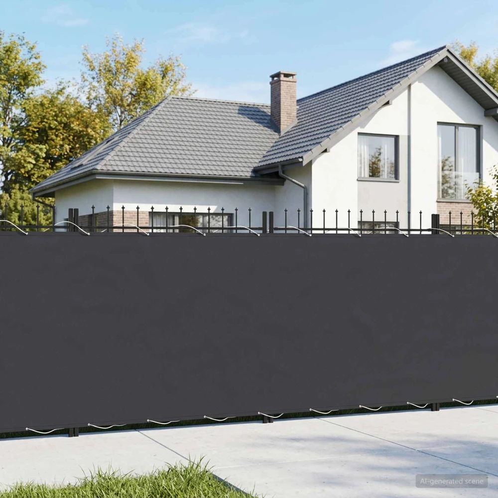 Balkono privatumo ekranas 1,8 x 15 m Audinys su PU danga Juoda