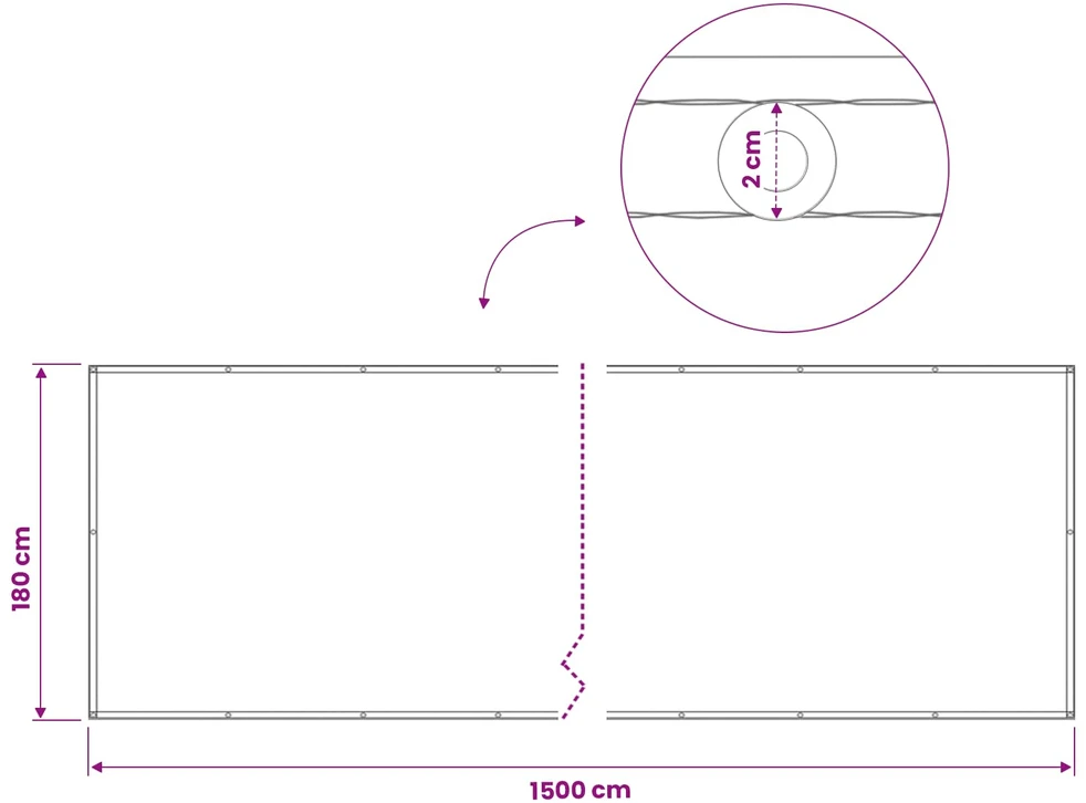 Balkono privatumo ekranas 1,8 x 15 m Audinys su PU danga Taupe