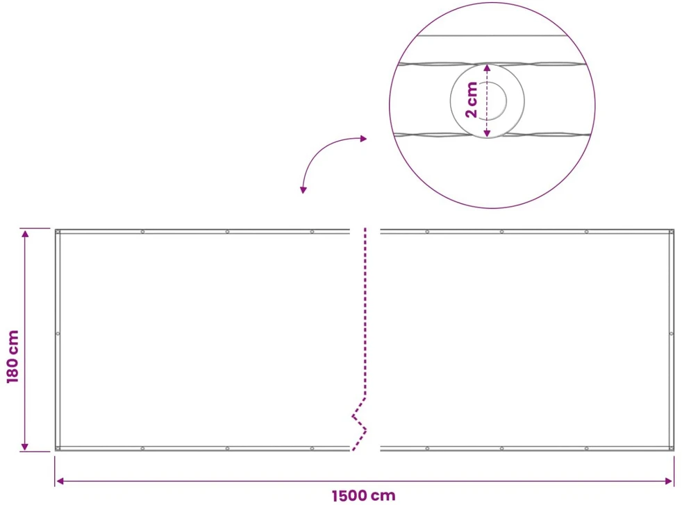Balkono privatumo ekranas 1,8 x 15 m Audinys su PU danga Taupe