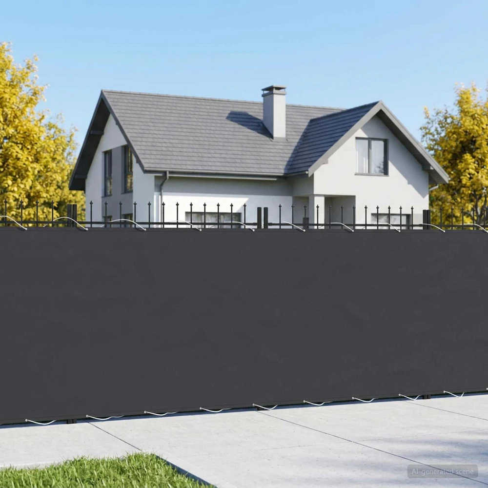 Balkono privatumo ekranas 1,8 x 25 m Audinys su PU danga Juoda