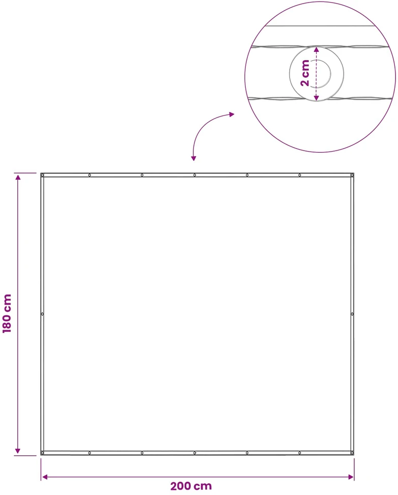 Balkono privatumo ekranas 180 x 200 cm Audinys su PU danga