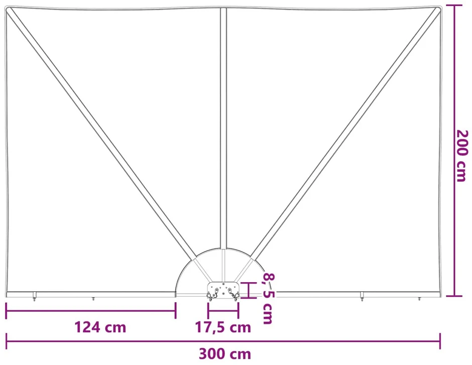 Balkono privatumo ekranas 200 x 300 cm Poliesteris Stačiakampio