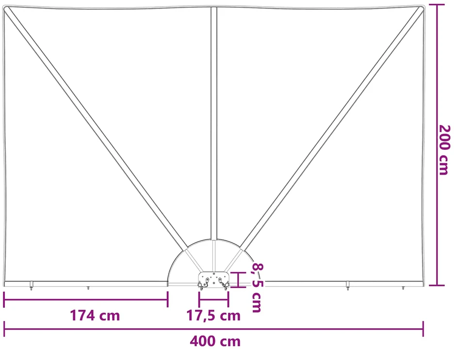 Balcony Privacy Screen Stačiakampio 200 x 400 cm Poliesteris