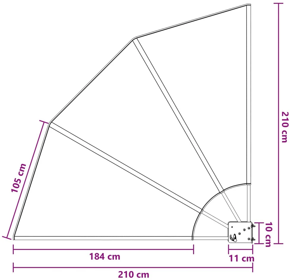 Balkono privatumo ekranas 210 x 210 cm Poliesteris Ruda