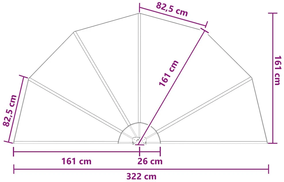 Balkono privatumo ekranas Ø 320 cm Poliesteris Ruda