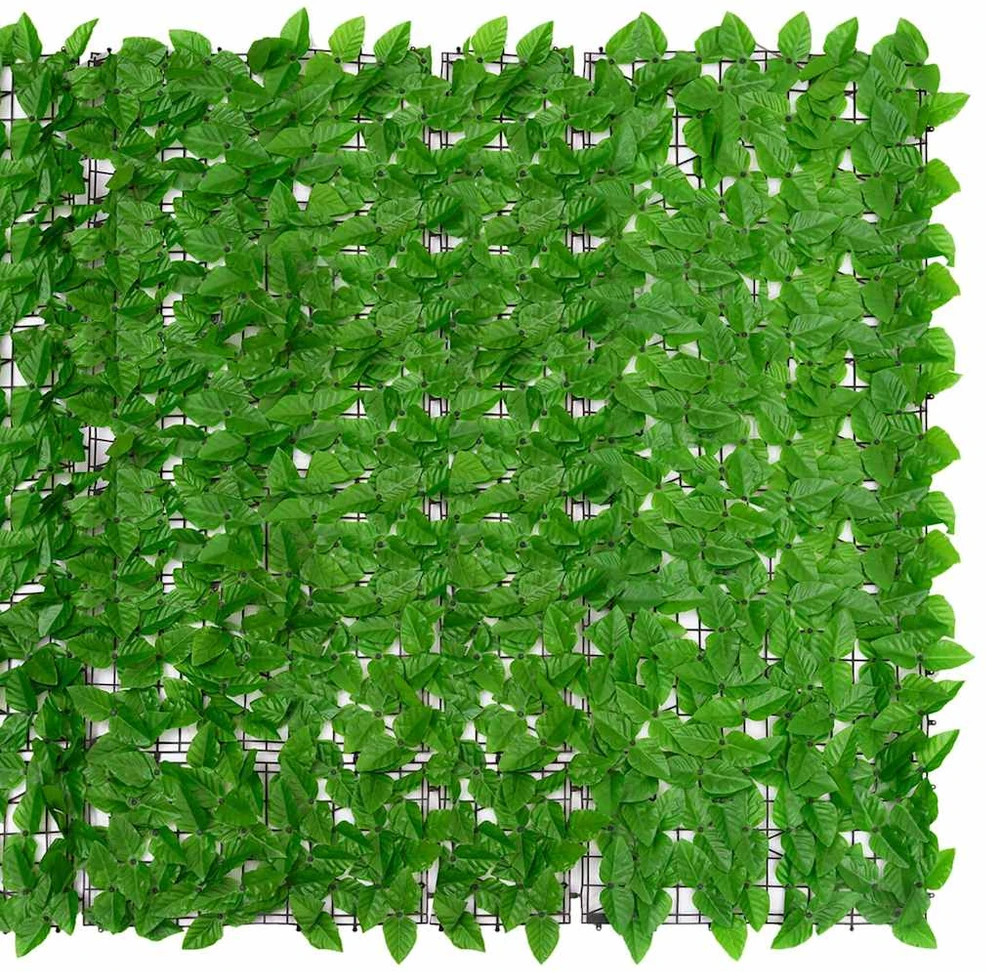 Balkono širma su žaliais lapais, 300x150cm