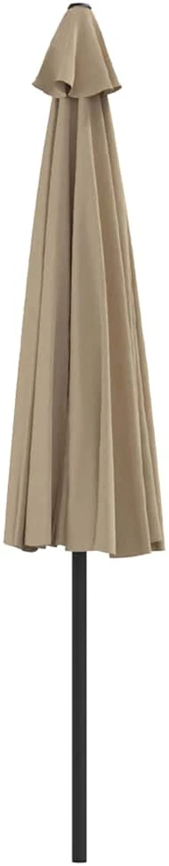 Balkono skėtis su aliuminio stulpu, taupe, 300x155cm, pusinis