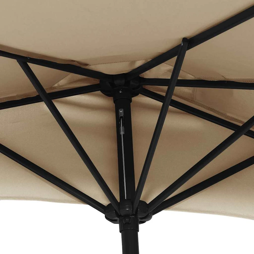 Balkono skėtis su aliuminio stulpu, taupe, 270x144cm, pusinis
