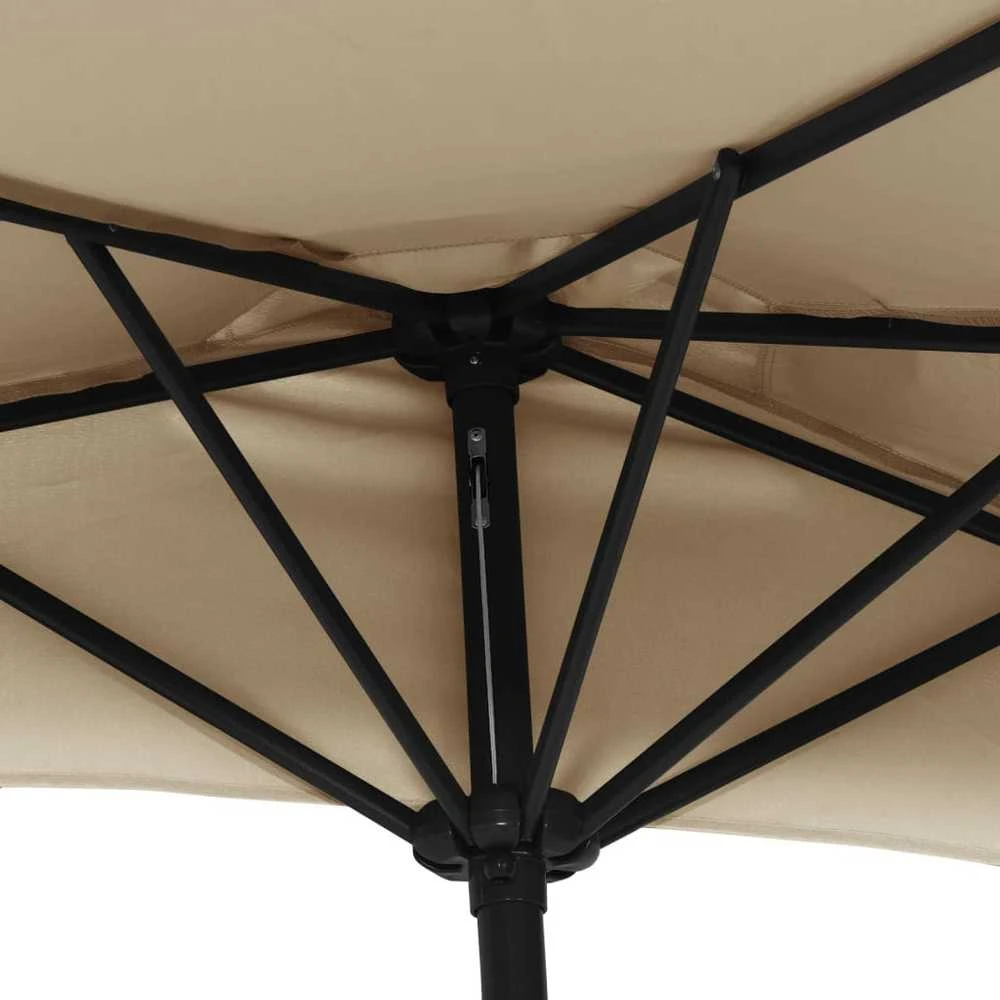 Balkono skėtis su aliuminio stulpu, taupe, 270x144cm, pusinis