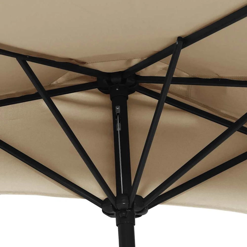 Balkono skėtis su aliuminio stulpu, taupe, 300x155cm, pusinis