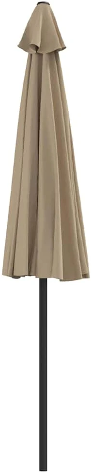 Balkono skėtis su aliuminio stulpu, taupe, 270x144cm, pusinis