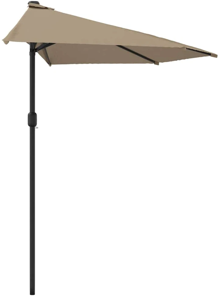 Balkono skėtis su aliuminio stulpu, taupe, 300x155cm, pusinis