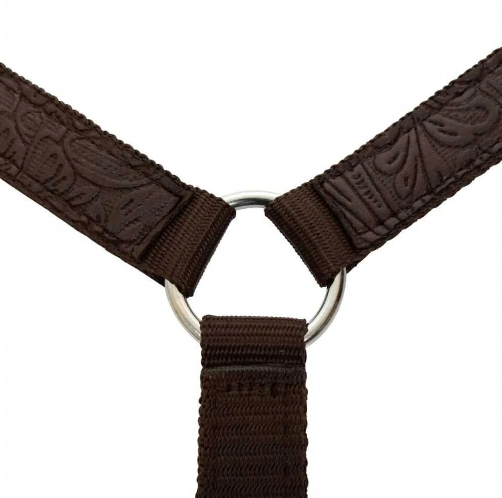 Balnas, galvos ir krūtinės dirželiai, tikra oda, 16", rudas