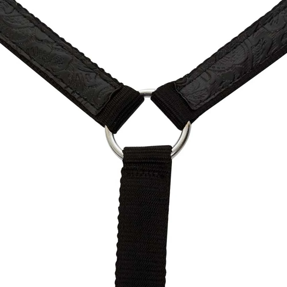 Balnas, galvos ir krūtinės dirželiai, tikra oda, 13", juodas