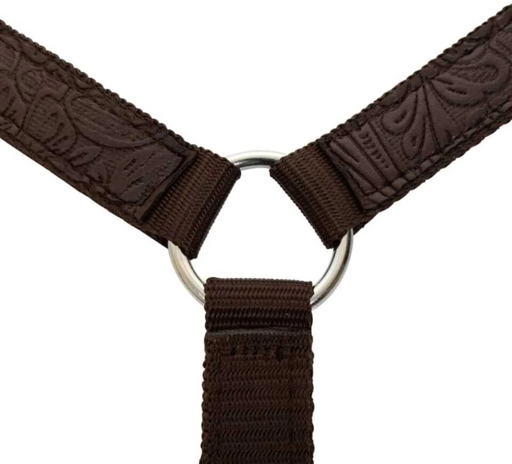 Balnas, galvos ir krūtinės dirželiai, tikra oda, 13", rudas