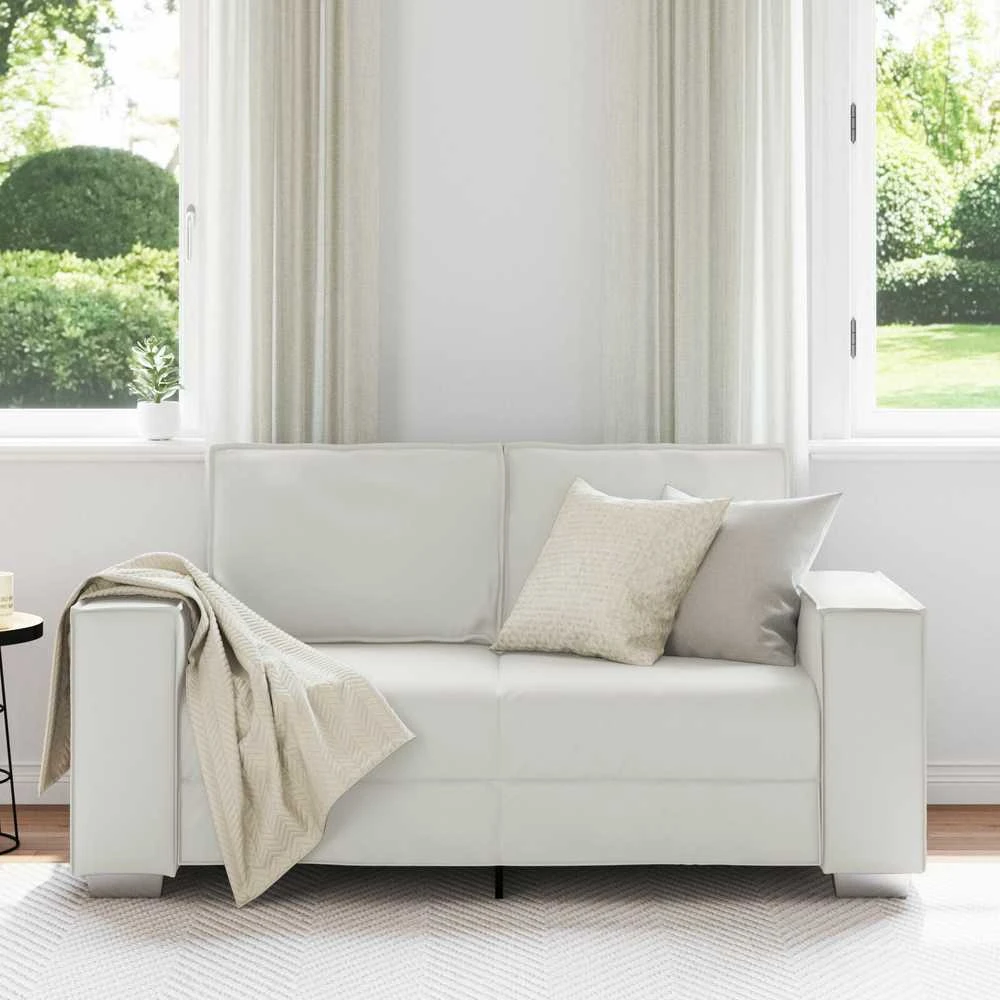 Dvivietė sofa Baltas 160 cm Dirbtinė oda
