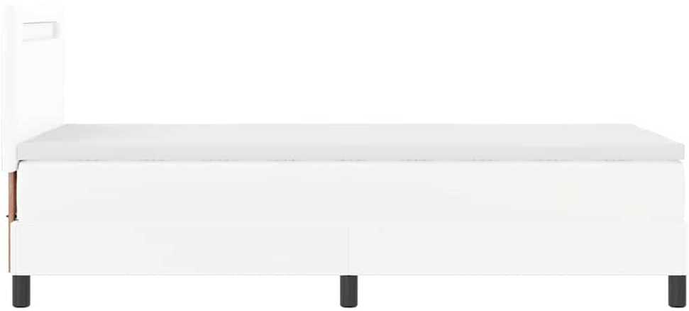 Kiemas lova su čiužiniu Balta 90 x 200 cm Dirbtinė oda