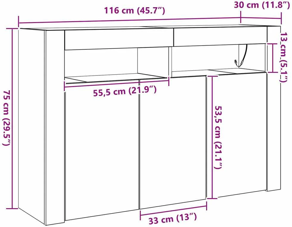 Kabalas Balta 116 x 30 x 75 cm Apdirbta mediena