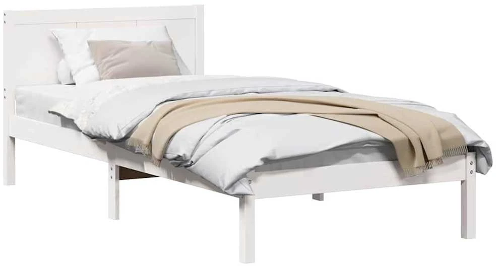 Lova Lovos rėmas Balta 100 x 200 cm Pušies medienos masyvas