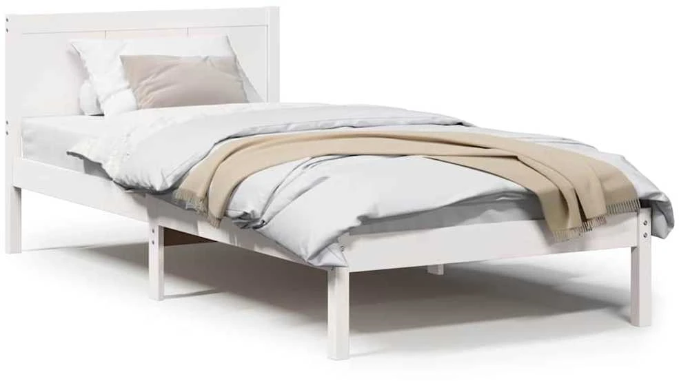 Lova Lovos rėmas Balta 100 x 200 cm Pušies medienos masyvas