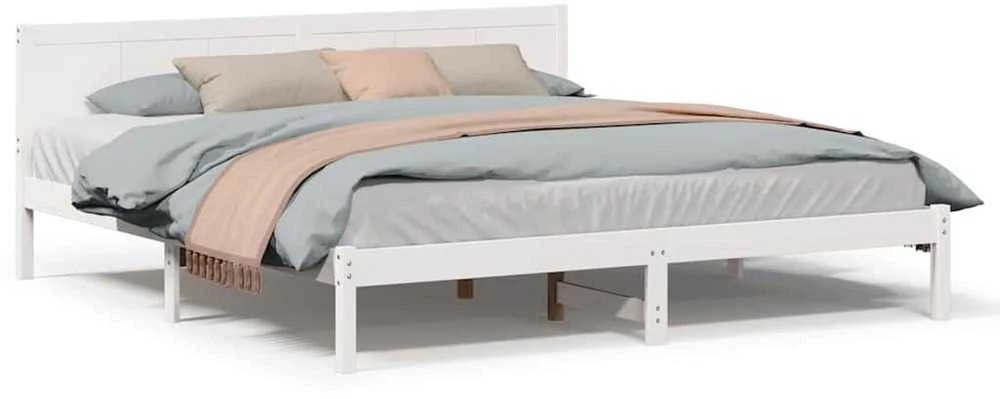 Lovos rėmas Balta 200 x 200 cm Pušies medienos masyvas