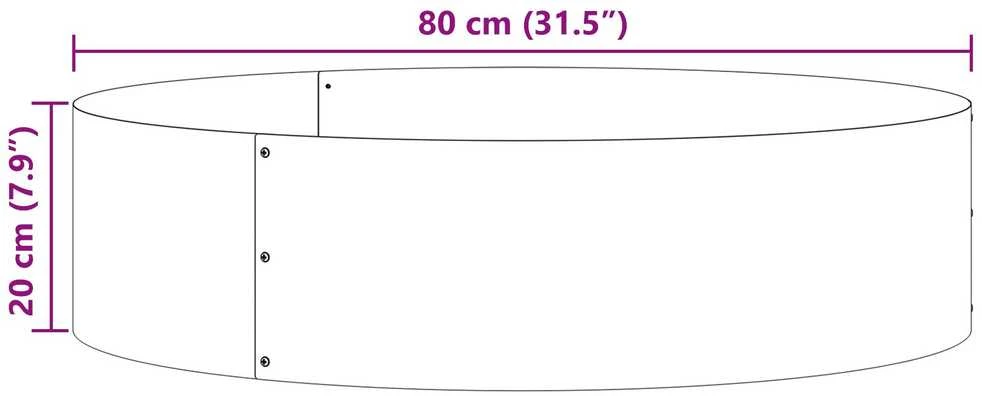 Vazonų žiedas Balta 80 x 80 x 20 cm Šaltai valcuotas plienas
