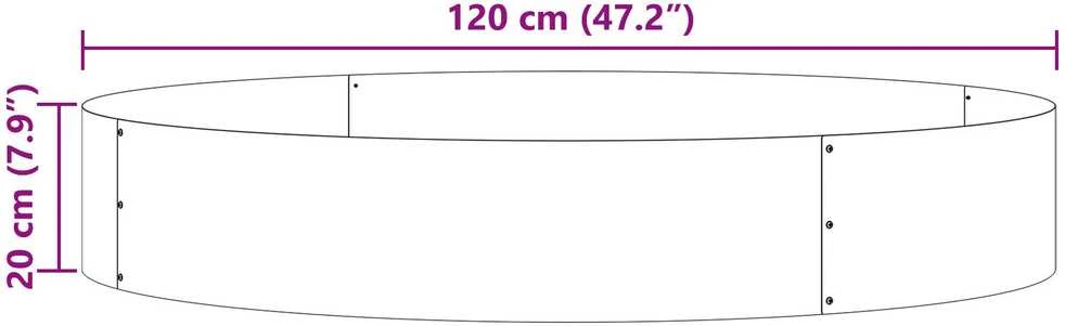 Vazonų žiedas Balta 120 x 120 x 20 cm Šaltai valcuotas plienas