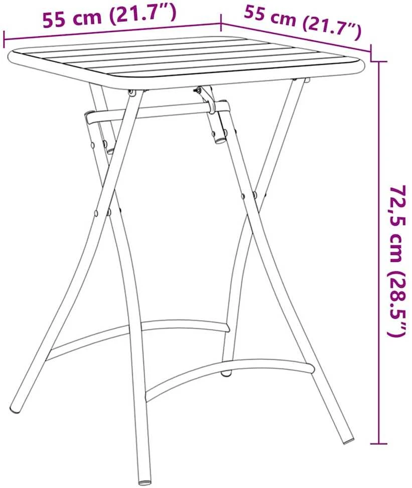Bistro stalas Balta 55 x 55 x 72,5 cm Miltelinis plienas