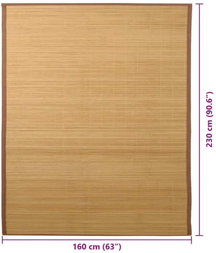 Bambukinis kilimas, 160x230 cm, rudas