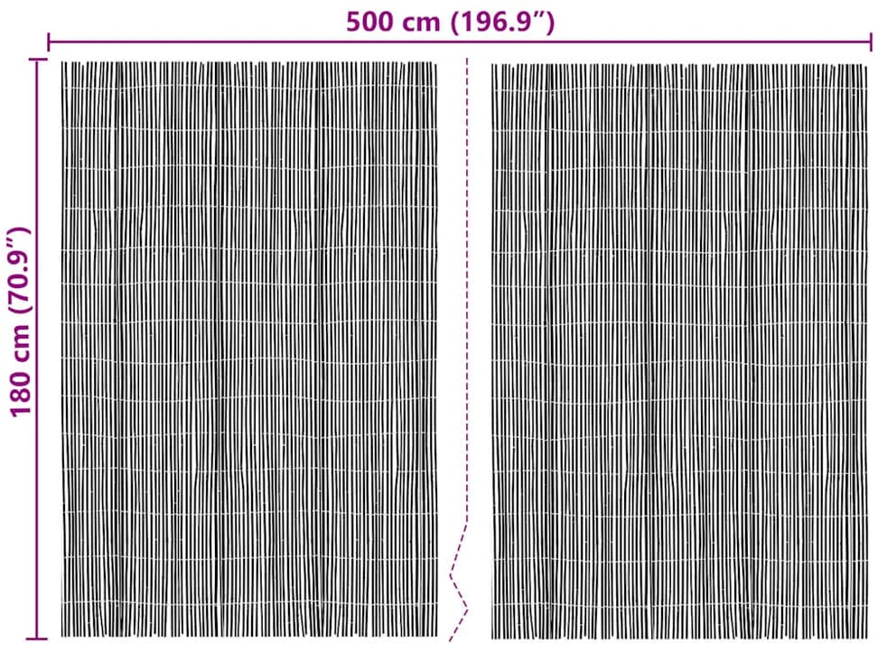 Bambuko tvora 500 x 180 cm Bambukas Natūrali