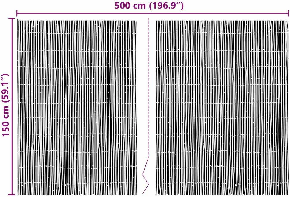 Bambuko tvora 500 x 150 cm Bambukas Natūrali