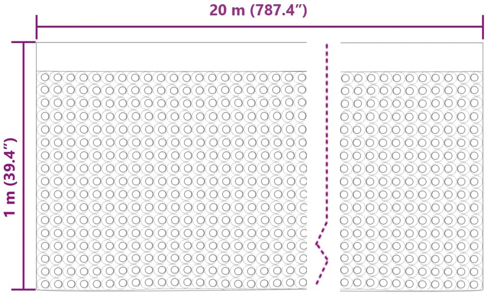 Banguota drenažo plokštė 2 vnt. Juoda 1 x 20 m HDPE