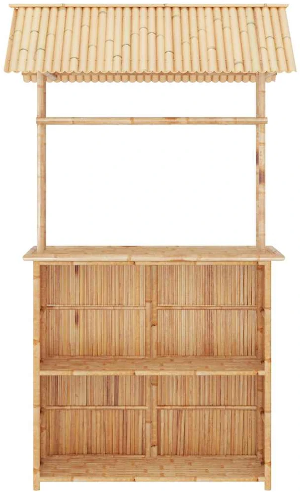 Lauko baldų komplektas Baro baldų komplektas, 3 dalių, bambukas