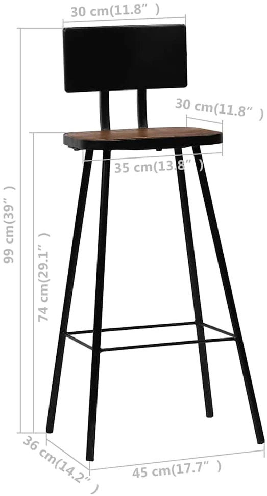 Baro baldų komplektas, 3d., masyvi perdirbta mediena