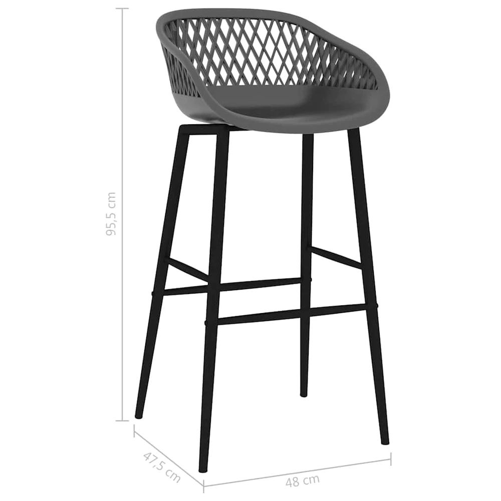 Baro baldų komplektas, 5 dalių, juodos ir pilkos spalvos