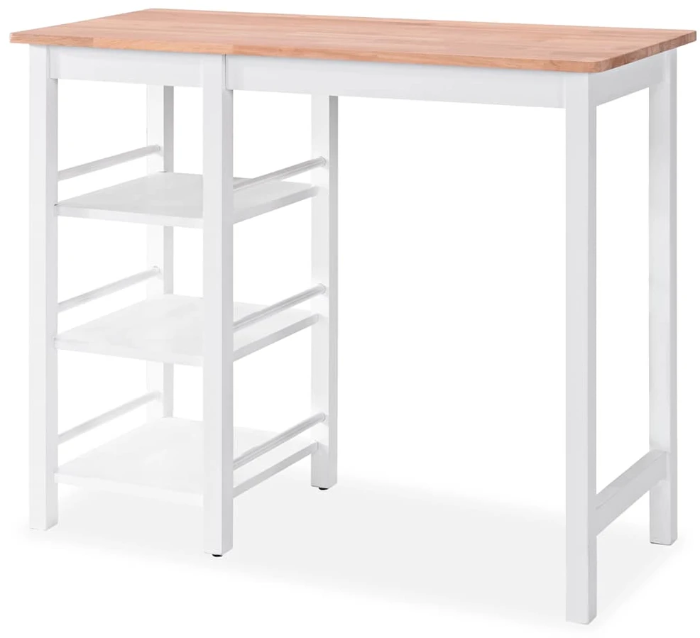 Baro baldų rinkinys, 3 dalių, medienos plokštė (MDF), baltas