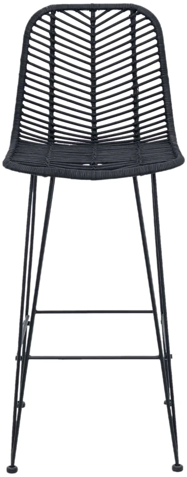 Baro Kėdė 2 vnt. Juoda 44 x 53 x 111 cm Ratanas ir Geležis