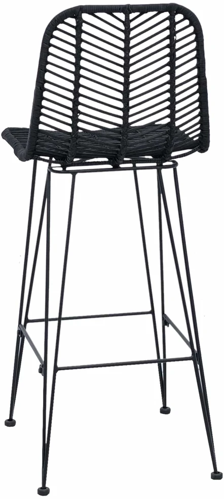 Baro Kėdė 2 vnt. Juoda 44 x 53 x 111 cm Ratanas ir Geležis