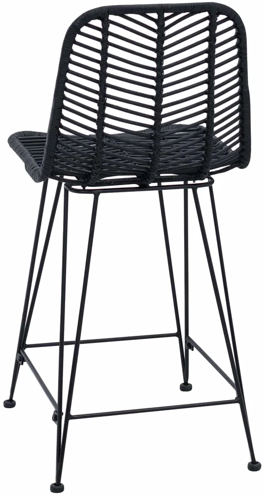 Baro Kėdė 2 vnt. Juoda 44,5 x 54,5 x 97,5 cm Ratanas ir Geležis