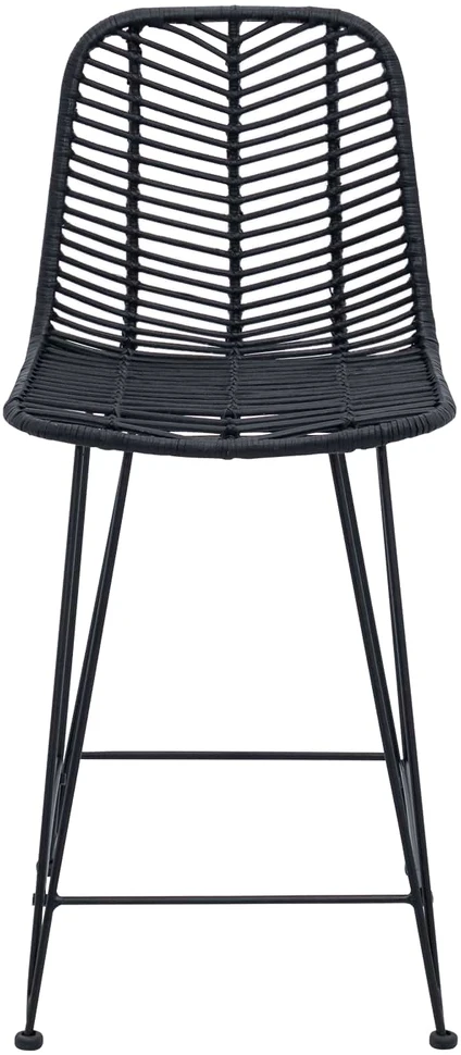 Baro Kėdė 2 vnt. Juoda 44,5 x 54,5 x 97,5 cm Ratanas ir Geležis