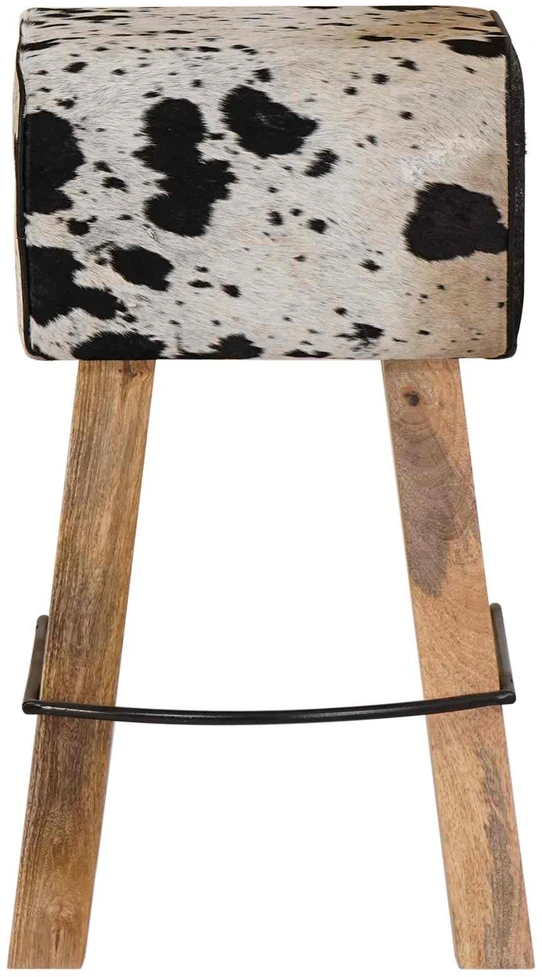 Baro kėdė 2 vnt. Juoda ir Balta 44 x 33 x 74 cm Tikra oda