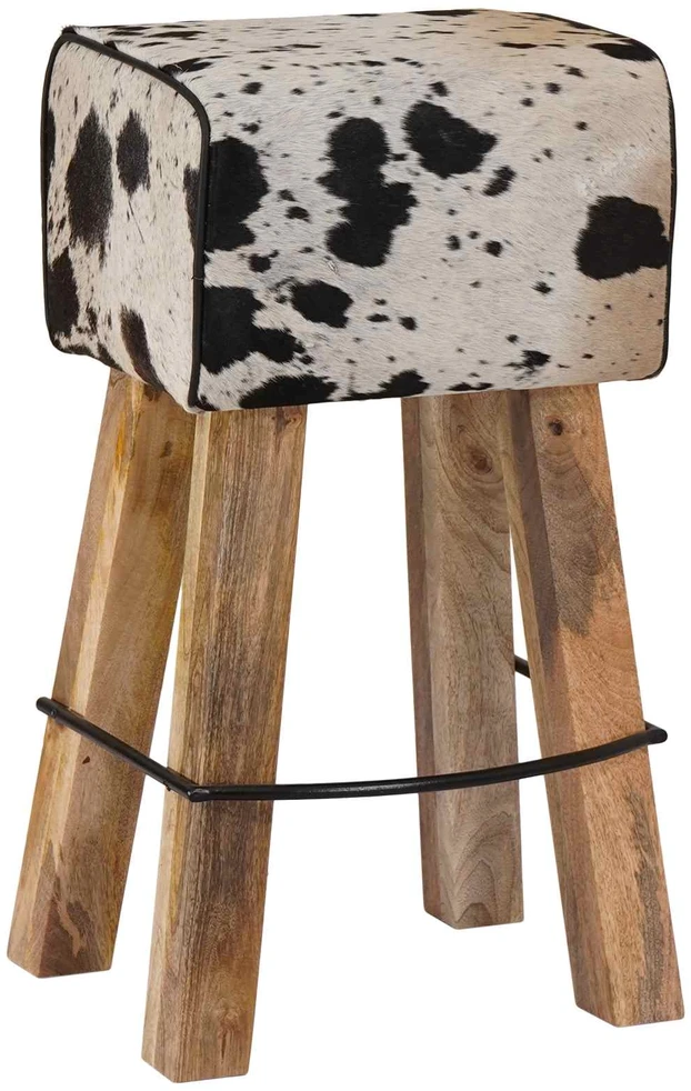 Baro kėdė 2 vnt. Juoda ir Balta 44 x 33 x 74 cm Tikra oda
