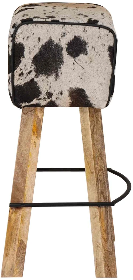 Baro kėdė 2 vnt. Juoda ir Balta 44 x 33 x 74 cm Tikra oda