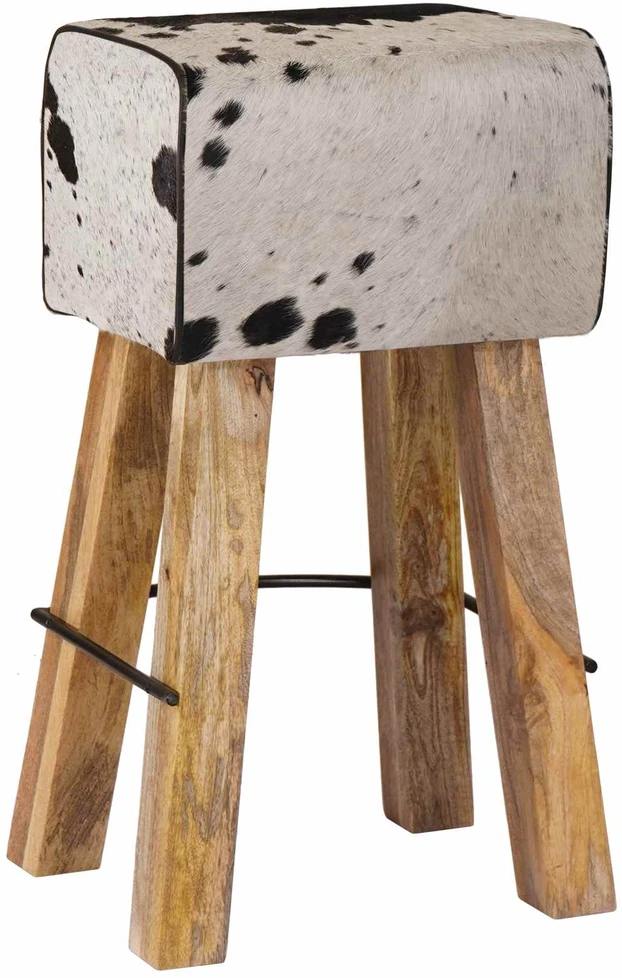Baro kėdė 2 vnt. Juoda ir Balta 44 x 33 x 74 cm Tikra oda