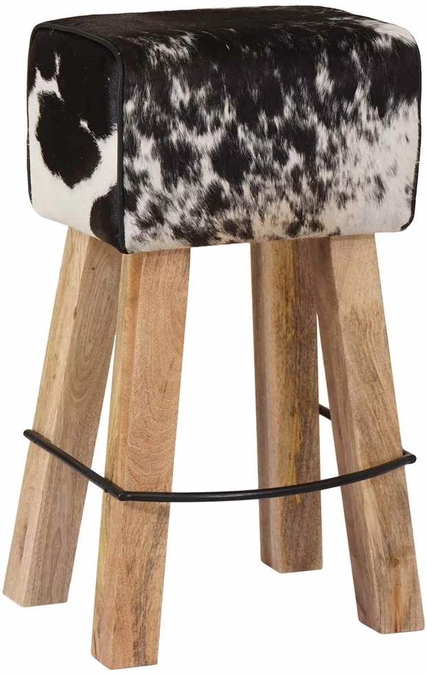 Baro kėdė 2 vnt. Juoda ir Balta 44 x 33 x 74 cm Tikra oda