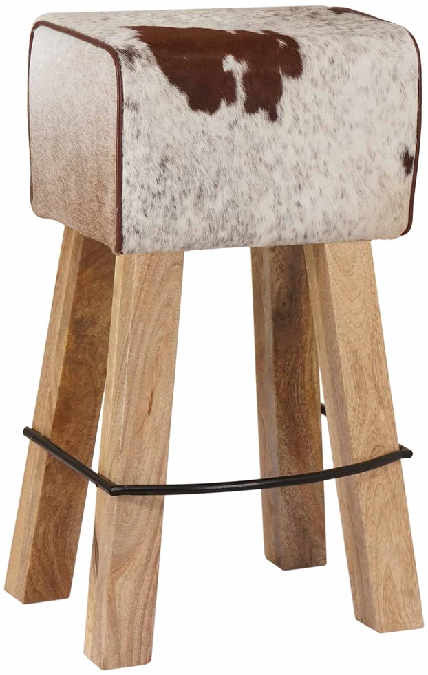 Baro kėdė 2 vnt. Ruda ir balta 44 x 33 x 74 cm Tikra oda