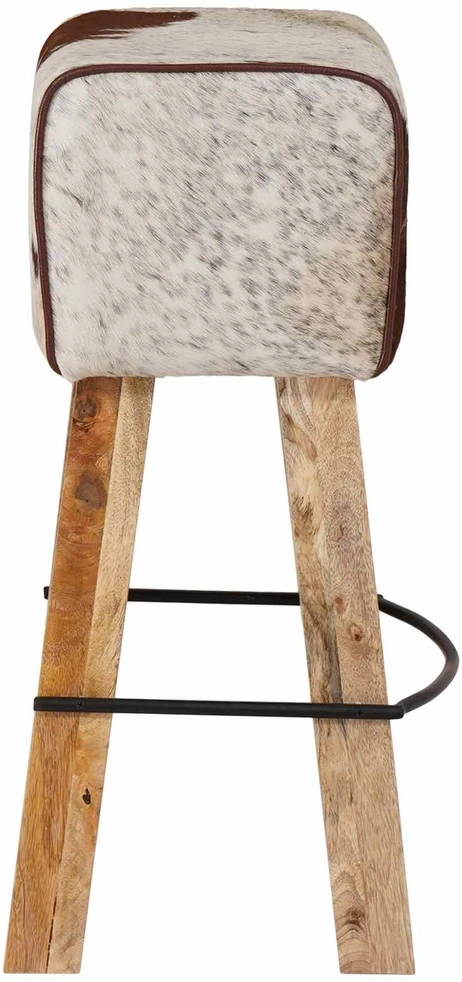 Baro kėdė 2 vnt. Ruda ir balta 44 x 33 x 74 cm Tikra oda