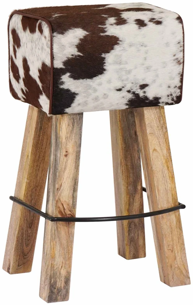 Baro kėdė 2 vnt. Ruda ir balta 44 x 33 x 74 cm Tikra oda